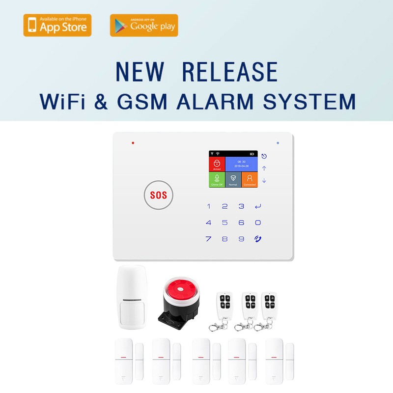 Security Alarm System Kit Auto Dial GSM+WiFi Home Security Wireless