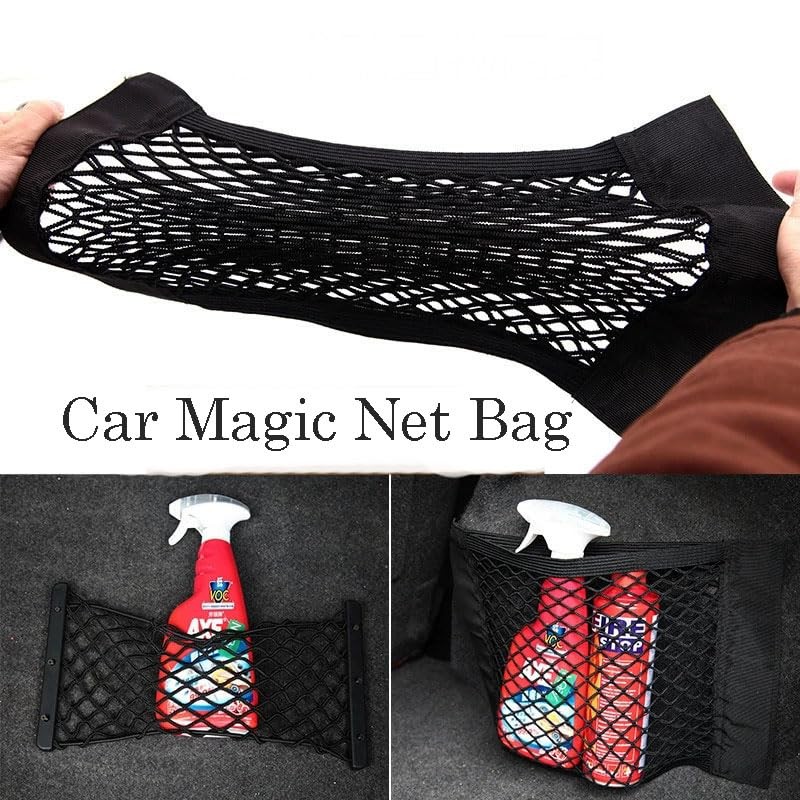 2Pcs Car Stretchable Storage,Universal Mesh Cargo Net Wall Sticker Organizer