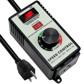 Variable Speed Controller AC Motor Speed Controller for Router Rheostat Exhaust Fan Drill, Electronic Voltage Regulator with Overload Protection and Voltage LED Display Screen, AC 100V 120V