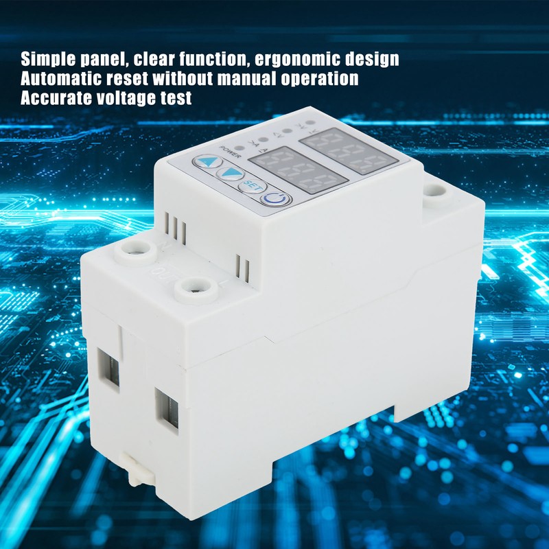 Overvoltage Undervoltage Protector LED Adjustable Self Reset Current Protector AC