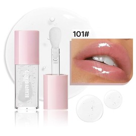 Beauty Glazed Big Brush Head Jelly - Aceite labial ultra hidratante y nutritivo, acabado brillante suave, brillo labial tintado brillante y vegano, fó