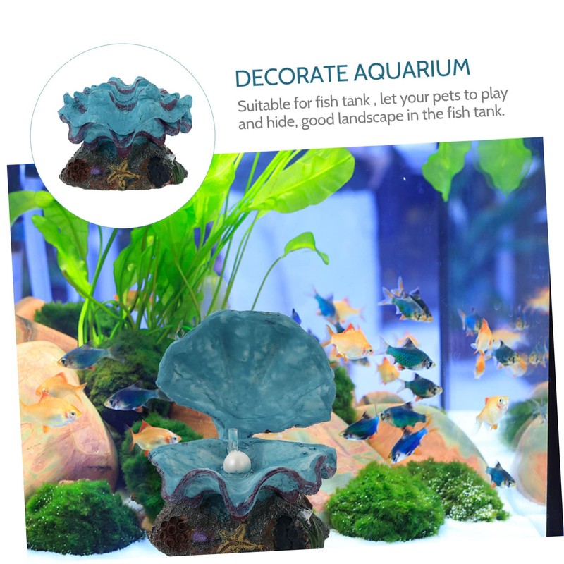 ORFOFE Aquarium Bubbler Oxygenated Shell Ornament Resin Fish Tank Decorations