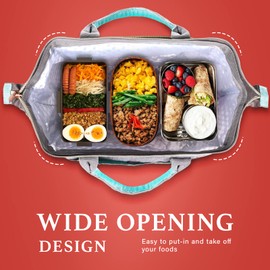 IDEATECH Insulated Lunch Bag Women, Leakproof Large Lunch Box, Reusable Lunch Cooler Bag with Adjustable Strap, Lunch Tote Bag for Work Women, Teal Lunch Tote Bags Gifts for Woman, Mom(Green)