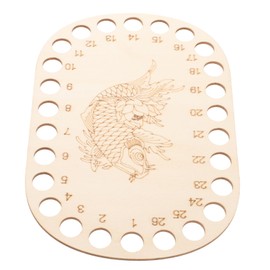 Operitacx Cross Stitch Holder 26 Holes Embroidery Floss Storage Organizer Thread Winding Plate Natural Wood