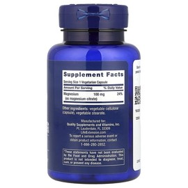 Life Extension, Magnesium Citrate, 100mg, 100 Veg Capsules / Life Extension (라이프익스텐션), 마그네슘 시트레이트, 100mg, 베지 캡슐 100정