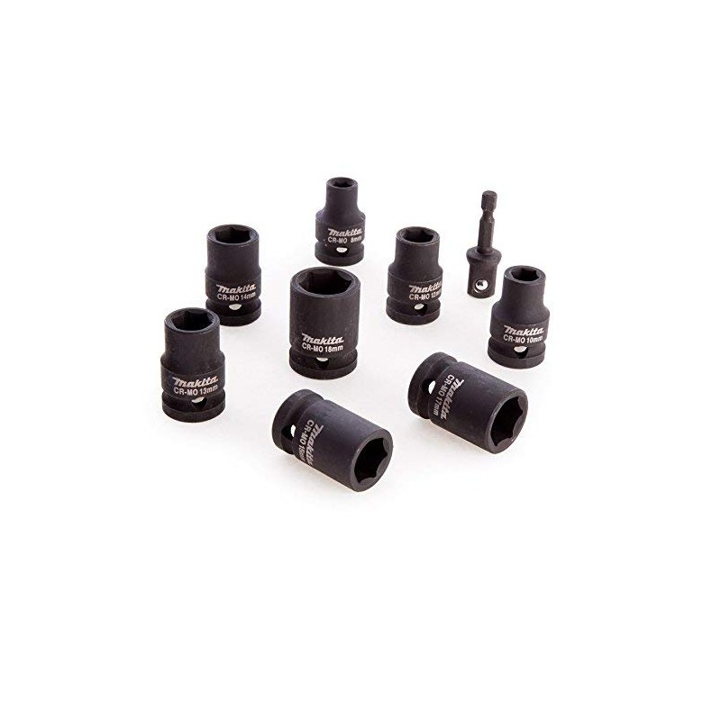 Makita B-54645 9 Piece Cr-Mo 1/2" Impact Socket Set with