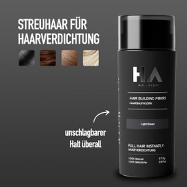 Hair-Assist Scattered Hair for Hair Thickening in Seconds [27.5g] Pouring Hair - Hair Thickener Effectively Conceals Hair Loss - Developed & Recommended by Hairdressers (Dark Brown, 27.5 g)