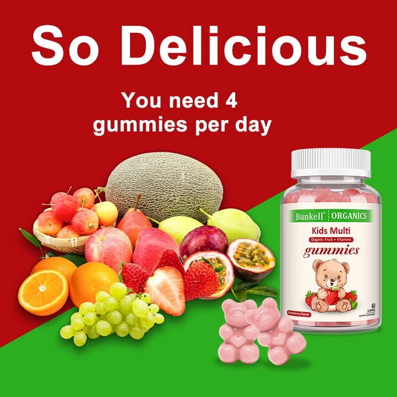 Bunkell Children's Vitamins 60 Gummies - Immune and Bone Health,