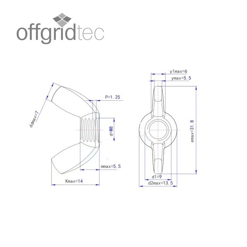 Offgridtec Wing Nuts Stainless Steel A2 V2A 304 DIN315 Pack
