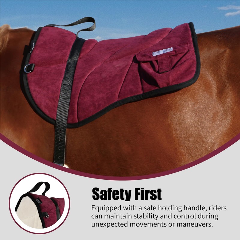 Harrison Howard Ergonomically Designed Correct Bareback Pad with Side Pockets