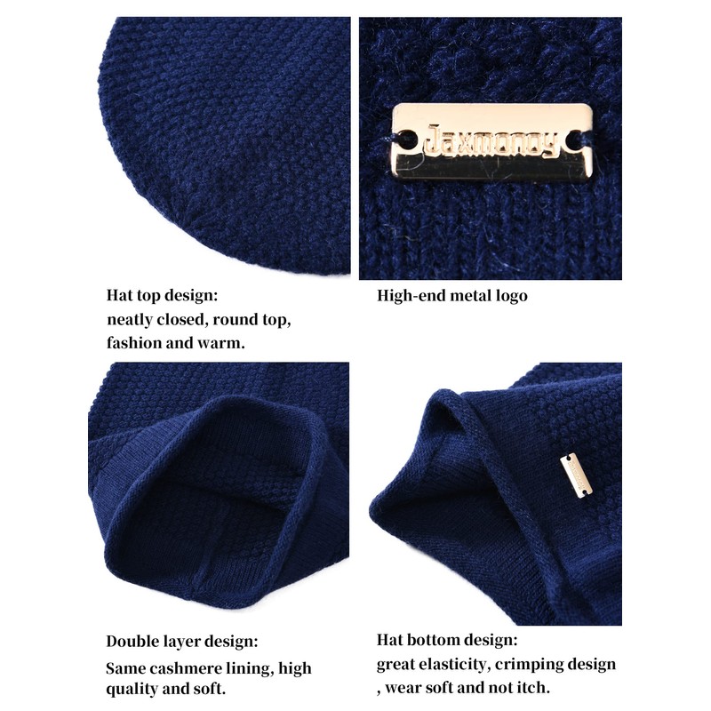 jaxmonoy Gorros holgados para mujer, de invierno, suave, cálido, de