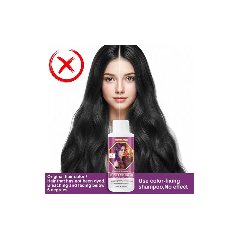 M Shampoo Tinte Sumifang Triple Cuidado 120 Ml Purple D