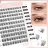 Self Adhesive Eyelashes, 112Pcs Clear Band Lash Clusters, Wipsy Pre-Glued