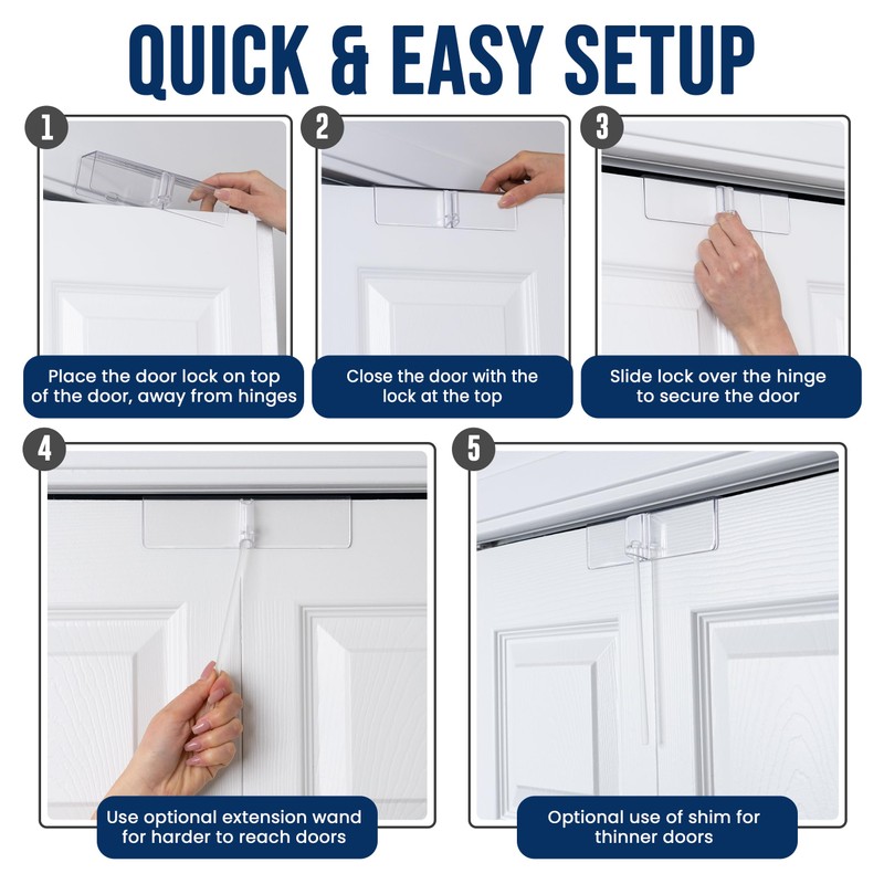 (2- Pack) - Safety Innovations Bi-fold Door Lock - Closet