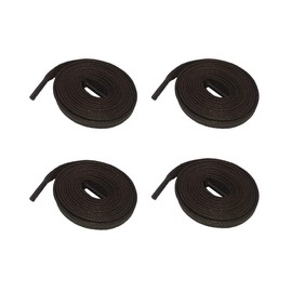 VSUDO 2 Pairs 71" Dark Brown Waxed Flat Shoe Laces, 1/4” Wide Flat Cotton Shoelaces for Sneakers or Boots (2 Pairs-Dark Brown-180CM)