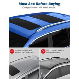 JOYTUTUS Roof Rack Cross Bars Compatible with Honda Pilot 2016-2022 with Side Rails, Aluminum Crossbars for Roof Racks Suitcases Kayaks Canoes Bikes Skis