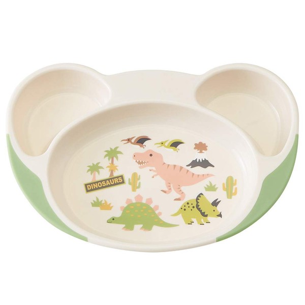 Skater WP7 Children's Plate, Easy to Scoop, Children's Tableware, Baby Lunch Plate, Dinosaurus, 9.9 x 6.2 x 1.4 inches (22.7 x 15.7 x 3.6 cm)