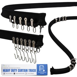 Aluminum Flexible Ceiling Curtain Track – 3ft-6.6ft / 2m Bendable Wall/Ceiling Mount Rail, Smooth Glide System for Bay Windows, RVs, Room Dividers, Showers – Easy Install & Custom Fit