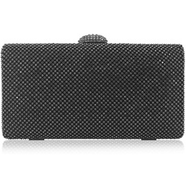 Dexmay Large Rhinestone Crystal Clutch Evening Bag Women Formal Purse for Cocktail Prom Party Pewter