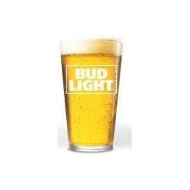Bud Light White Logo Pint - Set of 2