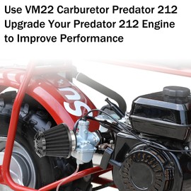 YOXUFA VM22 Carburetor 212cc Exhaust Muffler Stage 2 Kit Replacement for 224cc 196cc Coleman CT200U BT200X Baja MB200 KT196 Mini Bike Go Kart 6.5HP GX160 Engine Parts Mini Bike Throttle Assembly