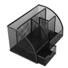 Mesh Office Desktop Organizer Multifunctional Metal 7 Compartments Pen Holder