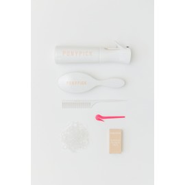 Pony Pick Signature Box 6pc Complete Hair Styling Kit with Spray Bottle, Detangling Brush, Parting Comb, Pomade Stick, Elastic Hair Ties & Elastic Cutter Tool