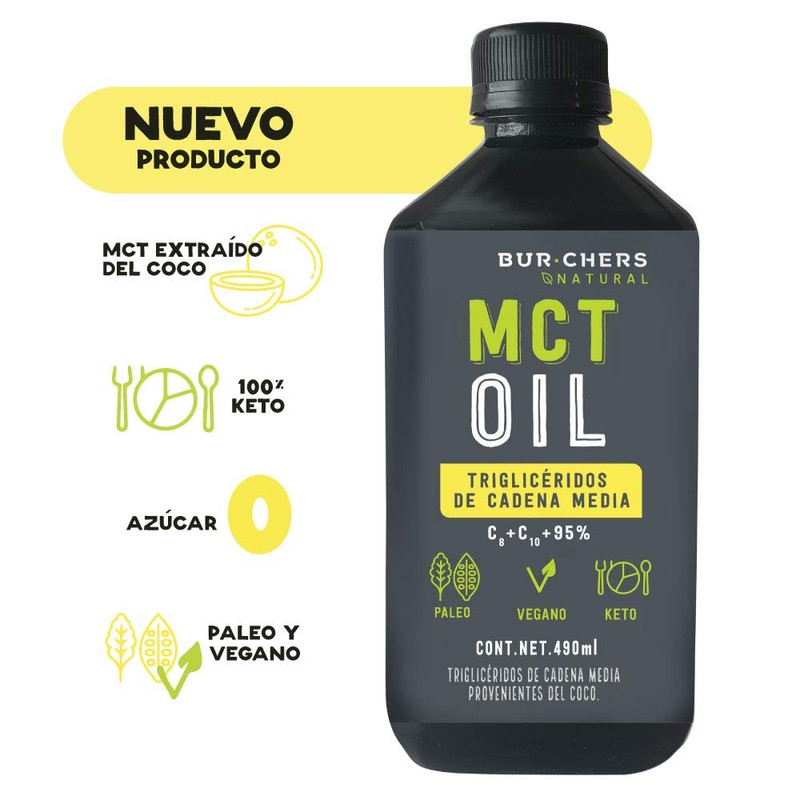 MCT Oil (C8+C10 95%) 490ml trigliceridos de cadena media /