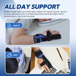 YiYame Finger Splint Small Finger, Small Finger Splint, Ring Finger, Finger Orthosis for Broken Finger, Puller Ring Finger, Metacarpal Bone, Finger Splint Right or Left, L