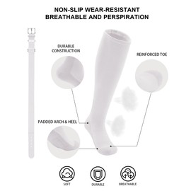 QBK 2T/3T/4T/5T Toddler Baseball Socks And Belt Youth Softball Tee Ball Combo Set for Boy Girl (1 Pairs of Socks & 1 Belt)(WHITE 5-7Y)