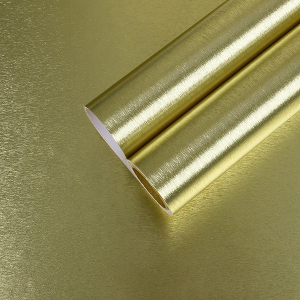 CHIHUT 12"x472" Light Gold Stainless Steel Contact Paper for Appliances