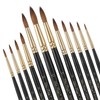 SULIKJHUI 12 Pcs Round Watercolor Brushes, Artist Watercolor Paint Brushes