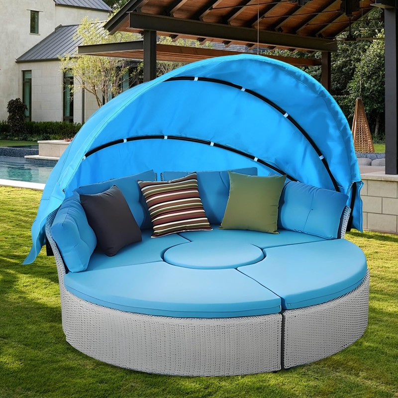 66''-75 ''Outdoor Daybed Replacement Canopy, Outdoor Patio Wicker Daybed Canopy,