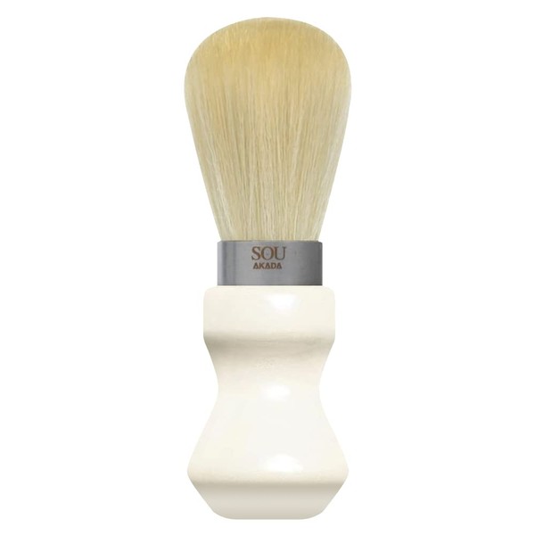 SOU AKADA Silk Whip Brush, Fluffy Bubble, Shaving Size, Made in Japan, For Face Washing (S, White)