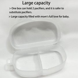 Pacifier Holder Case Snoother Container Boxes Universal Pacifier Case Accessories Holders for Travel (White, 2pieces)