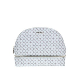 GUESS Dome Cosmetic Pouch L White Logo Multi, White Logo Multi