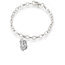 Sloth pp-a44 2.1x3.5cm fine lead free English Pewter charm on a belcher link chain anklet bracelet