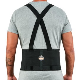 Ergodyne ProFlex 1650 - Cinturón de apoyo para la espalda, elástico de 7.5 pulgadas, ajustable, correas extraíbles, negro, 2XL