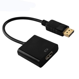 YIKUER DP to HDMI Adapter, Gold-Plated Display Port Male to HDMI Female Converter 60Hz Compaitible with PC Laptop Dell HP Monitor HDTV Projector & More Passive, Black