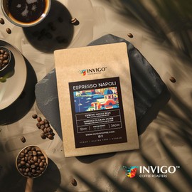Invigo Espresso Coffee Beans 340g - Aroma-Rich Whole Coffee Bean, Small Batch Local Premium Roasting, Vegan & Gluten-Free, Birthday or Christmas Gift for Coffee Lovers, Whole Bean, Espresso Napoli