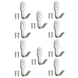 Fuxxer® Iron Hooks, Kitchen Hooks, Picture Hooks, 27 x 16 mm, Set of 10, Silver