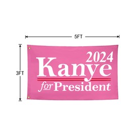 BUELOIGS Kanye 2024 for President Flags 3x5FT,Meme Flag with 2 Brass Grommets. (Pink 3x5)