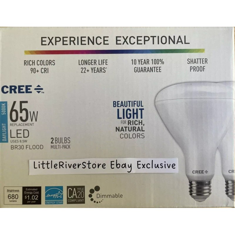 Cree 4 BULBS CREE 65W /8.5W LED FLOOD Daylight 5000K