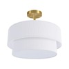 Semi Flush Mount Ceiling Light, 16.5'' Gold Light Fixture Ceiling