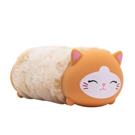 Idena 20214 Fluffy Cat Pencil Case with Zip, Approx. 22 x 8 x 8 cm in Beige