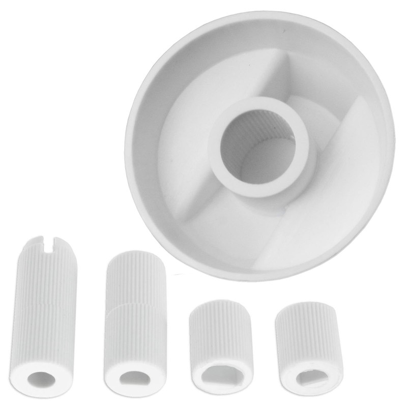 Spares2go White Control Knobs for New World Oven Cooker &