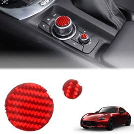 Hcilloend New Mazda Roadster RF ND Series 2016-2024 Center Control Button Panel, Center Control Button, Cover, Center Control Button Sticker, Center Control Button Sticker, Carbon Fiber, Easy