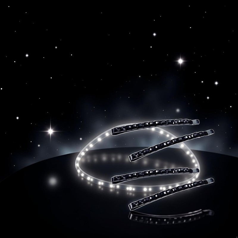 4 forcine per capelli con strass neri, forcine per capelli