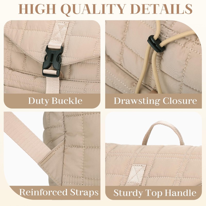Quilted Backpack for Women,RAVUO Lightweight Puffer Puffy Back Pack Purse