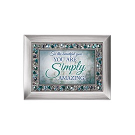 Cottage Garden Beautiful You Simply Amazing Brushed Silvertone Jewelry Music Box Plays You Light Up My Life